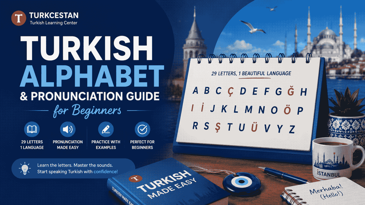 Turkish Alphabet & Pronunciation Guide | TURKCESTAN Turkish Alphabet and Pronunciation Guide for Beginners